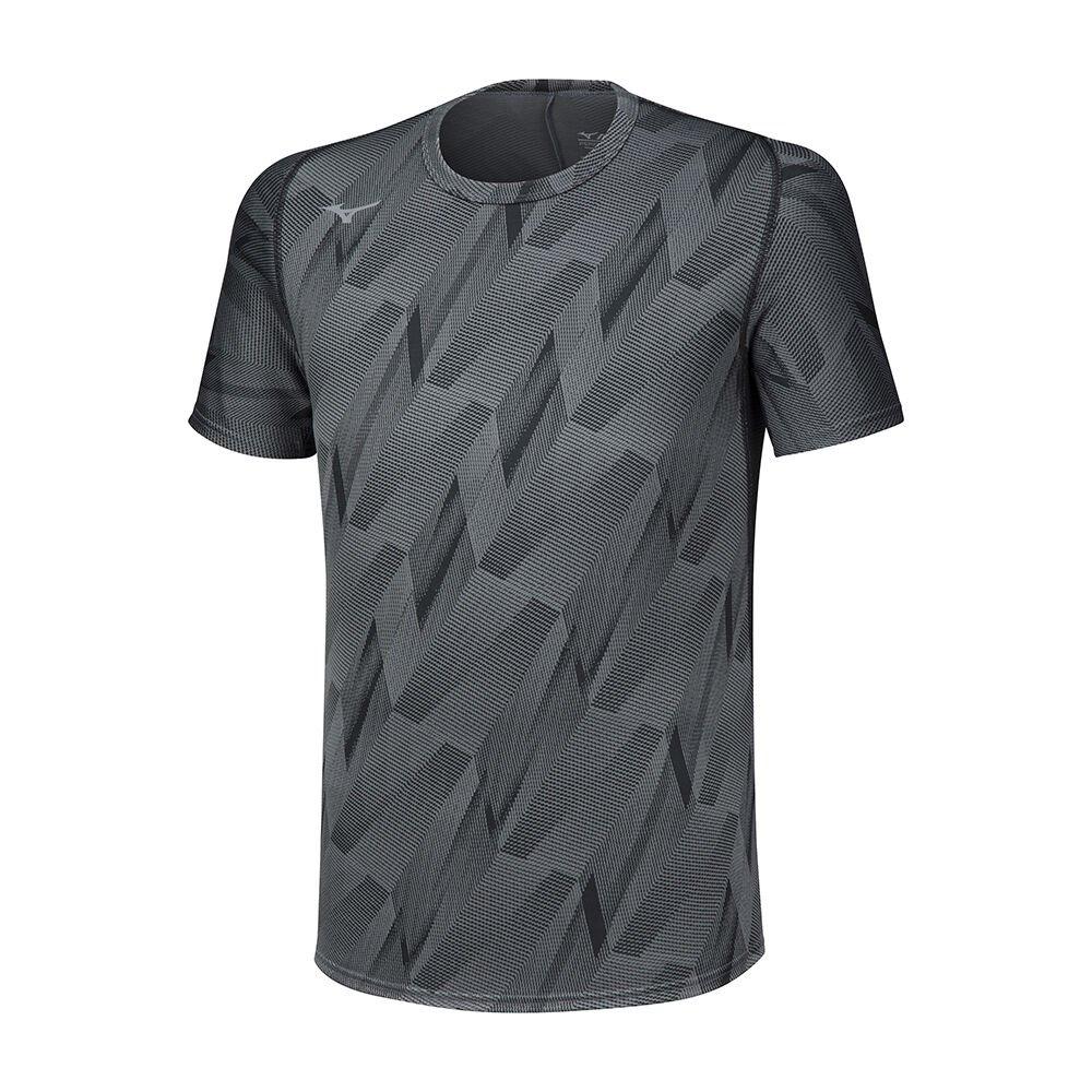 Mizuno Men's T-Shirts Jacquard Graphic Black - HTIJMAV-17